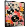 thumbnail image 2 of Designart "Display of Pink Vinyl Records II" Fashion Framed Wall Art - Modern Pink Vinyl Records Entryway Framed Wall Art Print, 2 of 6
