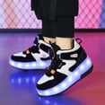 thumbnail image 4 of Kids Roller Skates Light up Shoes with Wheels Shoes LED USB Charging Roller Sneakers for Girls Boys Birthday Christmas Gift, 4 of 11