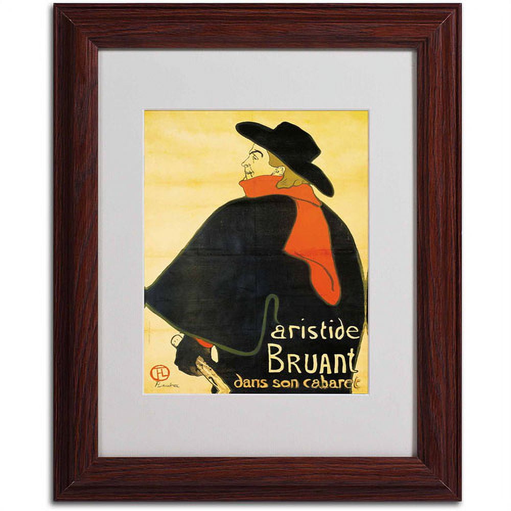 Trademark Fine Art "Aristide Bruant" Canvas Art by Henri Toulouse-Lautrec, Wood Frame