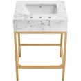 thumbnail image 3 of Meridian Furniture Marmo White Engineered Stone Bathroom Vanity, 3 of 9