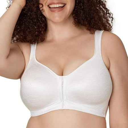 PLAYTEX Women s 18 Hour E52E Front Close Extra Back Support Wireless Bra  White  36B