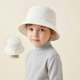 thumbnail image 2 of Djtdsds Toddler Kids Solid Color Bucket Hat Wide Brim Sun Hat for Boys and Girls Size:6-16 Years, 2 of 4