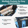 thumbnail image 3 of FORMRS Tote Bag for Women Quilted Large Capacity Travel Work Carry On Shoulder Handbag, Blue Butterfly, 3 of 7