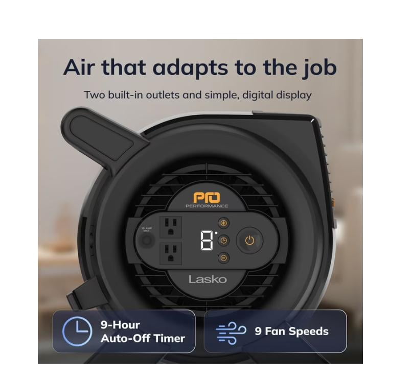 Lasko Pro Performance 9-Speed Pivoting DC Motor Utility Fan