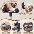 thumbnail image 4 of Yaheetech 63" Multi-Level Cat Tree with Condo, Hammock, Basket & Scratching Ramp, Dark Gray, 4 of 7