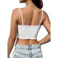 thumbnail image 5 of SLADYGLO Women Scalloped Trim Sweetheart Neck Sleeveless Cropped Tank Top, 5 of 7