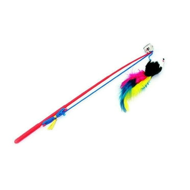 Cat Feather Mouse Stick Toy Kitten Playing Rods Pet Toys I❄ S0V6
