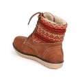 thumbnail image 3 of Liliana DA63 Women Mix Media Fair Isle Ribbed Tribal Shearling Lace Up Combat Boot, 3 of 6