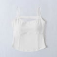 thumbnail image 2 of Camisole pour Femmes, Couleur Unie Col Rond avec Coussin de Soutien-Gorge Intégré, Tissu Polyester, Haut Léger Décontracté, Respirant pour l'Été, Design Ajusté, 2 of 6