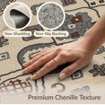 thumbnail image 3 of ODIKA 3'x5' Gray Dove Denim Traditional Medallion Washable Accent Rug Vintage Inspired Geometric Motifs With Ornate for Bedside, Nursery Room, Pet Friendly & Non-Shedding, 3 of 4
