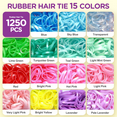 thumbnail image 6 of Livhil Colorful Rubber Bands for Hair, Elastic Hair Ties for Girls, Hair Accessories Set with Organizer Butterfly Hair Clips Ponytail Holders, 6 of 8