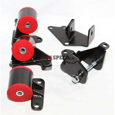 Engine Swap Conversion Motor Mounts Red for 96-00 Honda Civic F22 (Best Swap For Ae86)