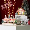 thumbnail image 2 of Christmas Glowing Small House Santa For Doll Figurine Cabin Led Light Xmas Decor, 2 of 5