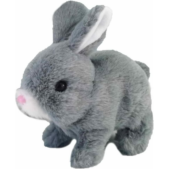 Bunby - My Realistic Bunny Toy, Hopearl Hopping Rabbit Interactive Electronic Pet Plush Bunny Toy Easter Plush Stuffed Bunny Toy with Sounds and Movements Animated Walking Wiggle Ears Twitch (White)