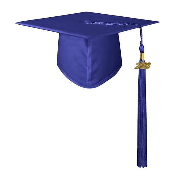 Baberdicy Female Adult Graduation School with Tassel High Neutral Adjustable Cap Blue