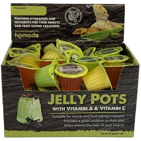 Jelly Fruit Pots - Insect & Fruit Eating Reptile Food (Bulk 40ct Case)- with Attached DBDPet Pro-Tip Guide