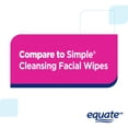 thumbnail image 3 of Equate Sensitive Cleansing Facial Towelette Wipes for Face Care of Sensitive Skin, Alcohol Free (40 Count), Compare to Simple® Cleansing Facial Wipes, 3 of 9