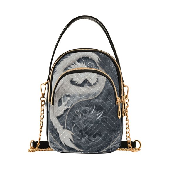 DIXRUYEE Cross Body Shoulder Handbags Bags Fashion Dragon and Moon Maze Pattern