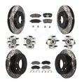 thumbnail image 1 of Transit Auto Front Rear Hub Bearing Assembly Coated Disc Brake Rotor and Ceramic Pad Kit (10Pc) for Car 2009 Dodge Caliber SXT with Non-ABS with 276mm Diameter - Left Right Side KBB-119837, 1 of 11