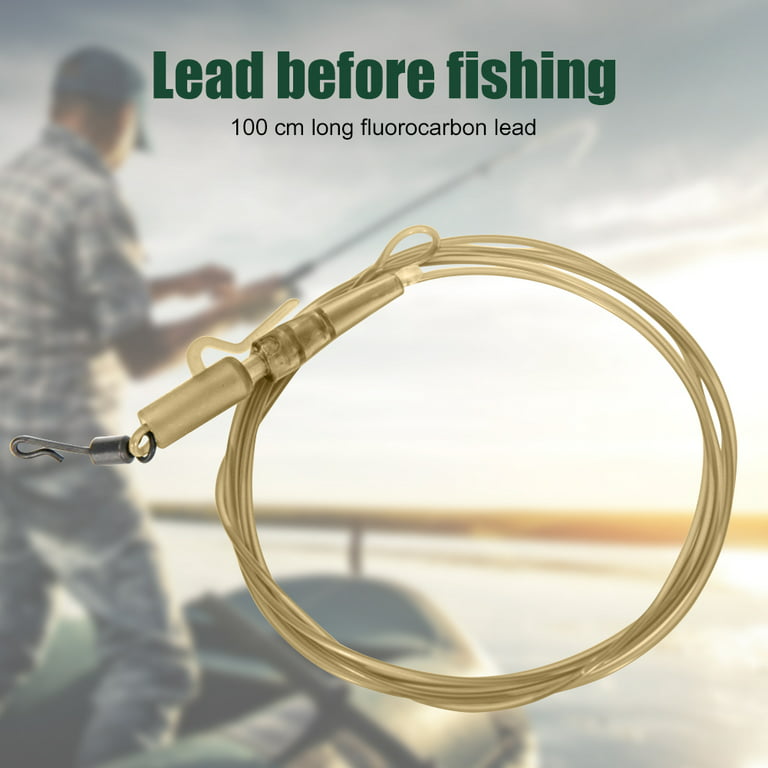 Carp Fishing Line Leader Fluorocarbon with Clip Quick Change Swivel (Brown)
