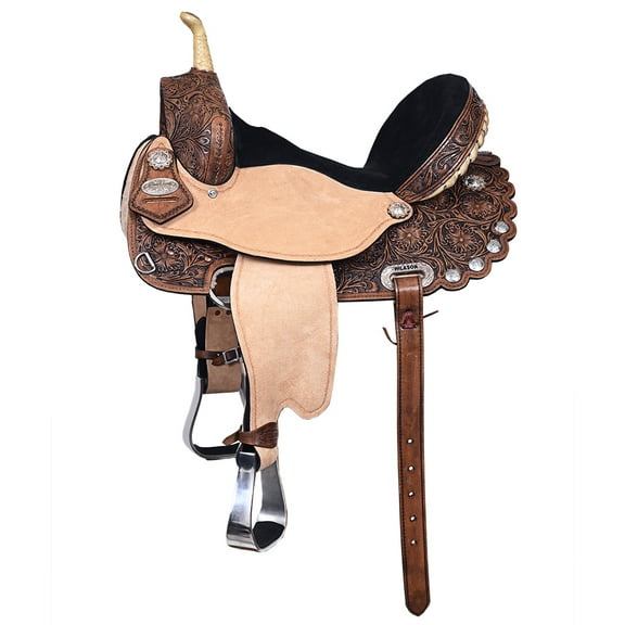 17 In Flex Tree Western Horse Saddle American Leather Trail Barrel By Hilason