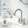 thumbnail image 6 of Tohlar Brushed Nickel Bathroom Sink Faucet, Bathroom Faucet Brushed Nickel, 2-Handle Bathroom Sink Faucet, Bathroom Faucet, 4 Inch Centerset Bathroom Faucets with Pop-up Drain and Supply Lines, 6 of 8
