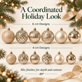 thumbnail image 6 of 48Pcs Christmas Tree Bauble Ornaments Set, Champagne Shatterproof Hanging Balls, 1.57in & 2.36in Xmas Tree Decor, Holiday Party Home Indoor Decor, 6 of 7