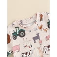 thumbnail image 5 of Newborn Baby Boy Girl Farm Outfit Animal Chicken Tractor Print Romper Short Sleeve Jumpsuit One Piece Bodysuit Country Clothes, 5 of 7