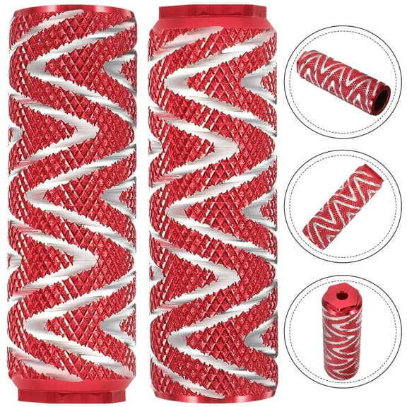 KAKOWELY Wear-Resistant Bicycles Pegs Anti-Slip 1 Pair Red Aluminum Alloy