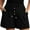 Black, variant on purcolt Women's Linen Pull-On Shorts, Summer Casual Comfy Drawstring Elastic Waist Lounge Shorts with Pockets, Sizes S-XXL