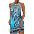 thumbnail image 1 of asddcavvf Robes pour Femmes Printemps Été Sans Manches Décontractées avec Imprimé Ethnique et Maille, 1 of 5