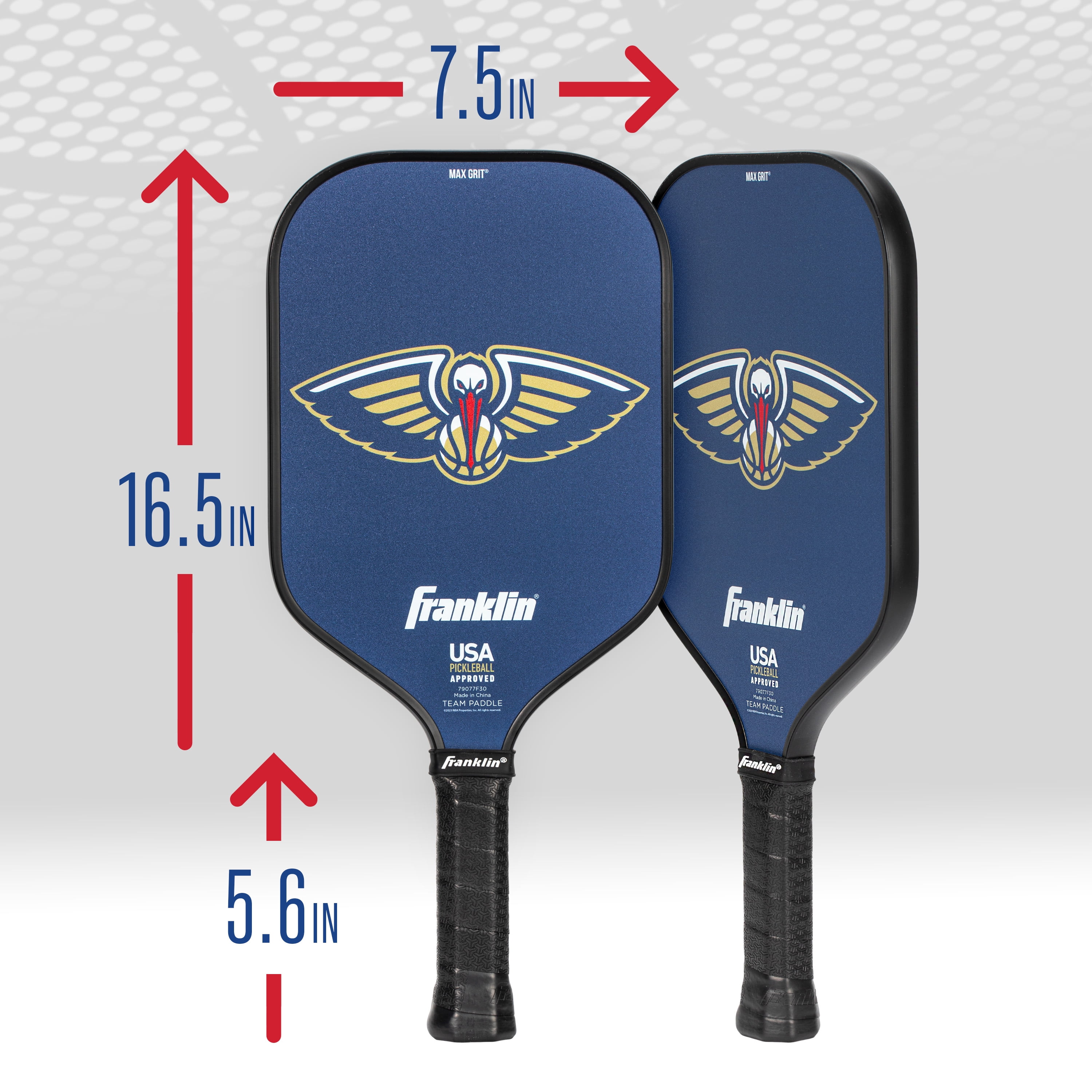 Franklin Sports NBA New Orleans Pelicans Pickleball Paddle - Official NBA Team Pickleball Paddles - USAP (USAPA) Approved Premium Quality Pickleball Paddles - Authentic Team Logos + Colors