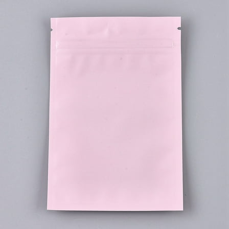 Solid Color Plastic Zip Lock Bags Resealable Aluminum Foil Pouch Food Storage Bags Pink 15x10cm Unilateral Thickness: 3.9 Mil(0.1mm)
