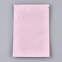 Solid Color Plastic Zip Lock Bags Resealable Aluminum Foil Pouch Food Storage Bags Pink 15x10cm Unilateral Thickness: 3.9 Mil(0.1mm)