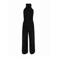thumbnail image 2 of Dressy Jumpsuits for Women Evening Party Wedding Guest Plus Size Sleeveless Rompers Wide Leg Long Pants Pure Black XL, 2 of 5