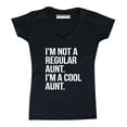 thumbnail image 1 of P&B Not a Regular Aunt I'm a Cool Aunt Women's V-neck, Black, M, 1 of 2