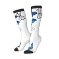 thumbnail image 2 of Bingfone Compression Socks For Women And Men Long Socks For Running Athletic Cycling Nurse-Blue Flying Butterflies, 2 of 9