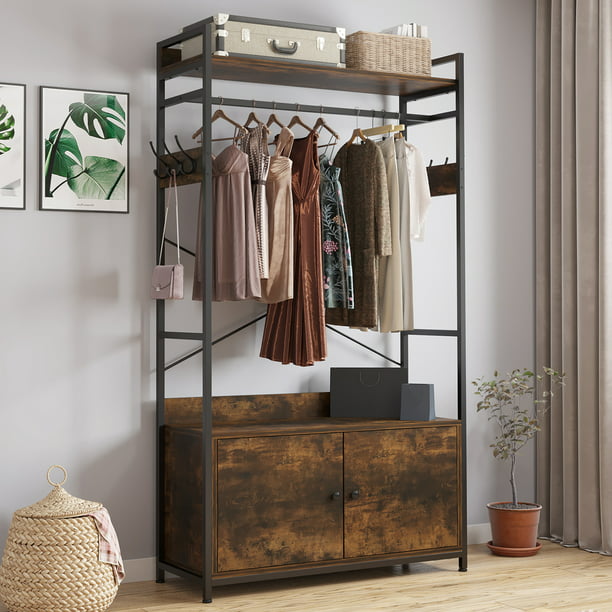 UWR-Nite Free-standing Closet Clothing Rack, Metal Closet Organizer ...