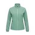 thumbnail image 5 of TTJ Stand Collar Thin Zip Up Outdoor Jacket For Women, Lightweight Wind Resistant Long Sleeve Casual Windbreaker, Breathable Compact Daily Walking Camping Outer Layer Mint Green XXXL, 5 of 9