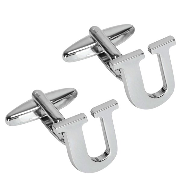 BodyJ4You 2PC Cufflinks Personalized Initials Letter U Men's Button Shirt Business Gift