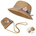 thumbnail image 2 of Pot Hat Sombrero de Paja - Cherry Blossom Khaki Sombrero Infantil (2-7 Años) + Bolsa Ormromra MZQ-0683-1, 2 of 8