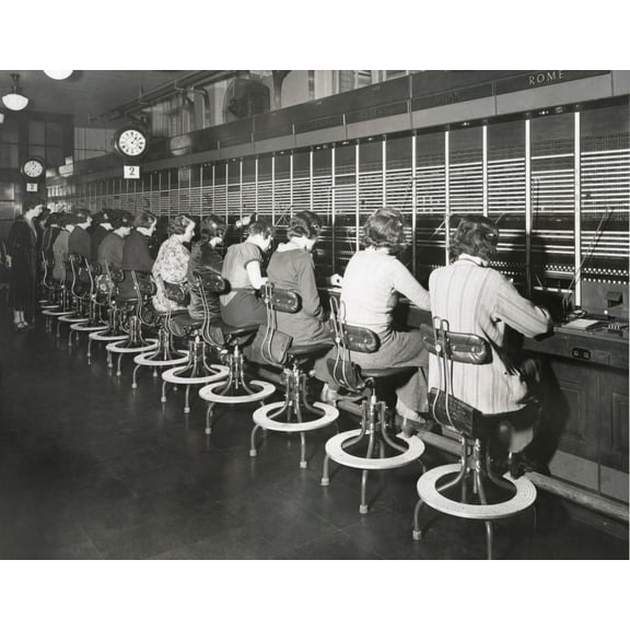 Telephone Operators Working On An International Switchboard In The 1930S. - (Bsloc20151227) History (24 x 18)