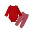 thumbnail image 3 of WIBACKER Baby Boy My 1st Christmas Outfits Newborn Infant Santa Claus Romper + Red Striped Pants 2Pcs Set 3-6M, 3 of 7