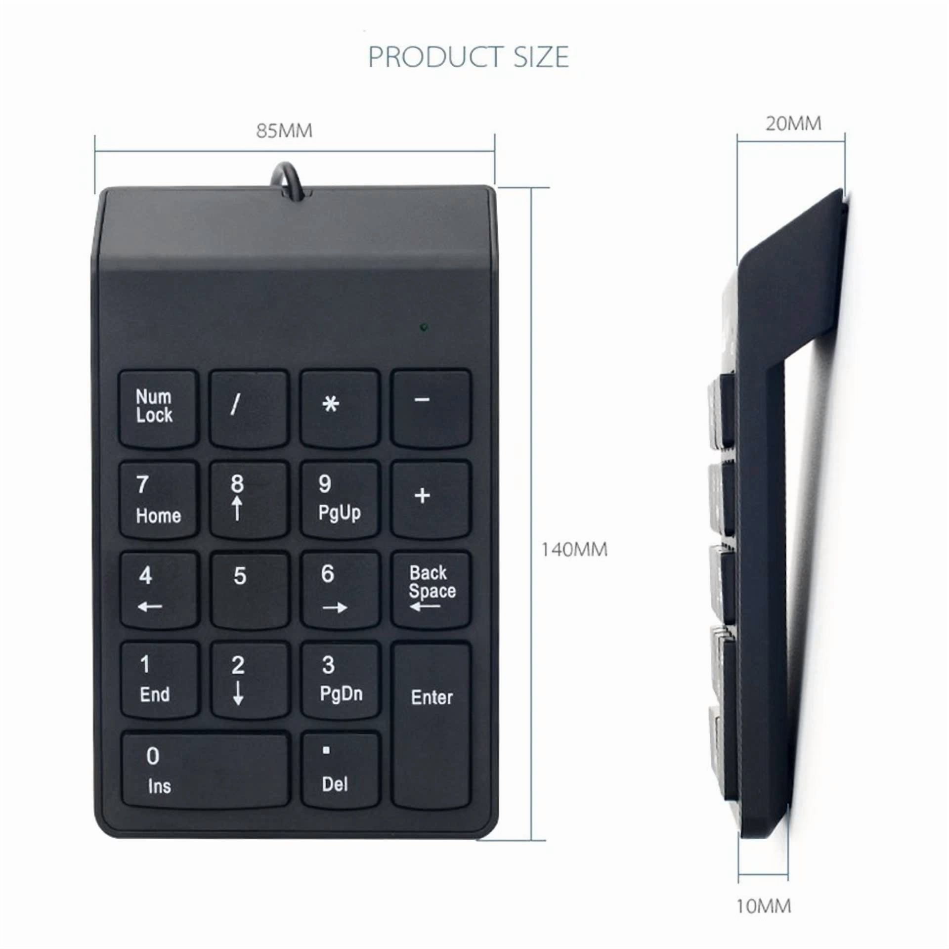 BUTTERFLY- 18 Key Portable Wired Numeric Keypad Keyboard For Laptop Notebook Pc Computer