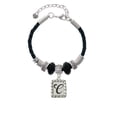 thumbnail image 2 of Delight Jewelry Silvertone Pebble Border Initial - C Best Friend Celtic Knot Leather Bead Bracelet, 7"+2" Extender, 2 of 4