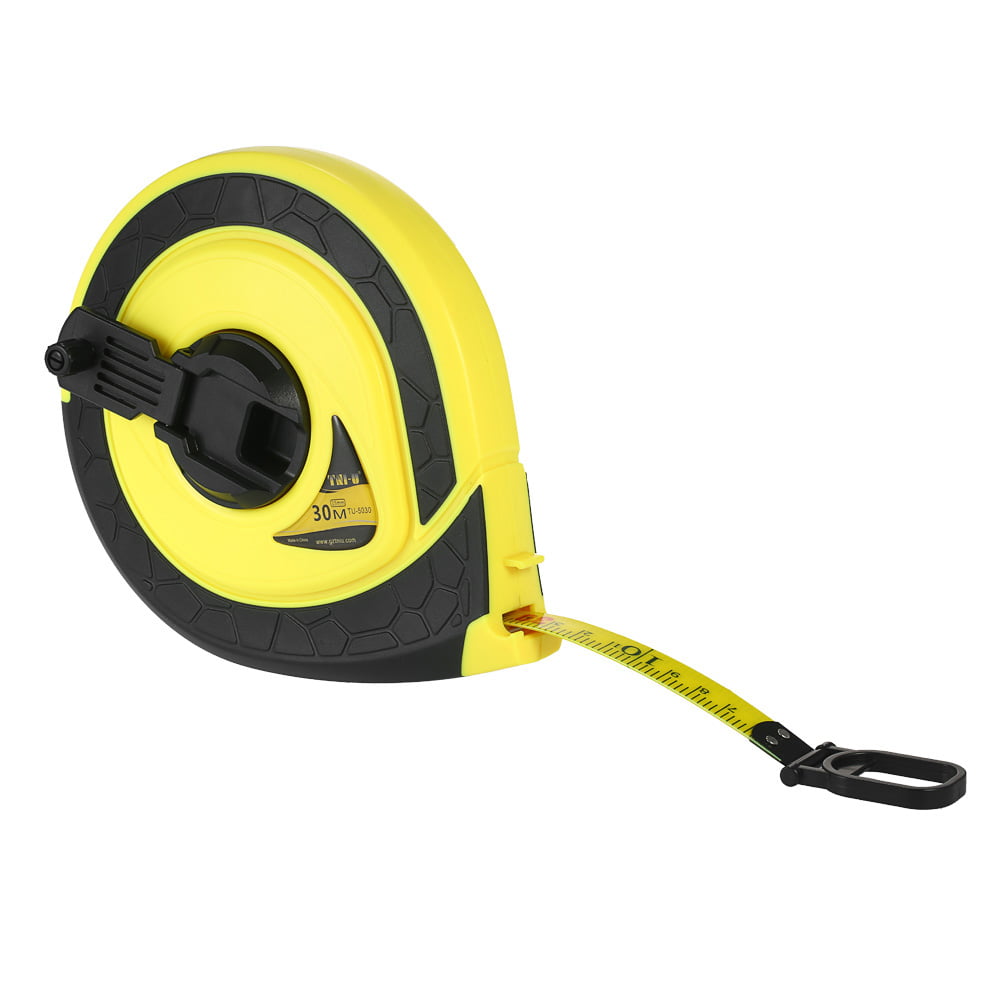 Color:Yellow TNI-U Glass Fibre Measuring Tape Hand-held Type Retractable Flexible Ruler 