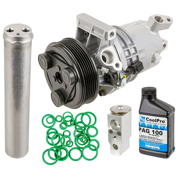 AC Compressor & A/C Kit For 2012 Nissan Versa 1.8L - Includes Drier, Expansion Valve, PAG Oil & O-Ring Seals! - BuyAutoParts