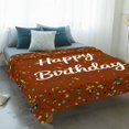 thumbnail image 4 of Happy Birthday Blanket Soft Cozy Warm Throw Blanket for Couch, Plush Fuzzy Flannel Fleece Blankets for Sofa, Brown Modern Abstract Art Bed Blankets Lightweight Gifts for Women, 40"x50", 4 of 9