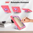 thumbnail image 5 of Hard Back Cover Case for Galaxy Tab A9 8.7" Tablet 2023 Release Model SM-X110/115/117 - 3 Layers Protection Protective Portable Case with Rotating View Kickstand & Shoulder/Hand Strap, Redpurple, 5 of 12