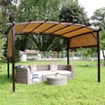 thumbnail image 6 of Sunnydaze 9' x 12' x 7.5' Tan Steel Pergola, 6 of 9